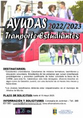 Ayudas de transporte para estudiantes del curso 2022-2023