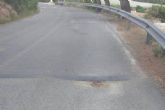 Piden a la Dirección General de Carreteras el acondicionamiento y reparación de la carretera RM-503 Bullas-Aledo, a su paso por el término municipal de Totana, para la mejora de la seguridad vial