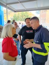 La secretaria general de UGT, Paqui Snchez, apoya a los trabajadores de Navantia y de las compañas auxiliares: 'No es justo que cobren casi 600€ menos que en Ferrol por el mismo trabajo'