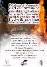 La hondura de 'Palabras a la muerte' se mostrar� en la noche de San Juan en el cementerio de Gran�tula de Calatrava