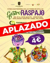 La VI Feria Gastro-Raspajo de las fiestas patronales queda aplazada