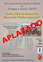 Aplazado el Campeonato de la Región de Murcia de Campo a Través OPEN – Trofeo Villa de Mazarrón