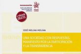 El sociólogo José Molina presenta su último libro sobre la importancia de la participación y la transparencia