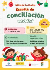 El Ayuntamiento de Puerto Lumbreras abre el plazo de inscripci�n para participar en la Escuela de Conciliaci�n de Navidad