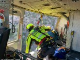 Rescatan a un escalador herido tras caer por una pared en Casa de Ucenda (Bullas)