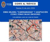 Corte al tráfico rodado en la calle Villaescusa y parte de la calle Juan de Toledo, desde mañana martes, 23 de abril