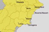 Aviso amarillo por lluvia y tormenta esta madrugada en Cartagena y comarca