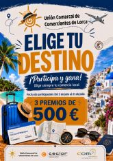 El Ayuntamiento de Lorca presenta la nueva campana de la Uni�n Comarcal de Comerciantes 'Elige tu destino' con 1.500 euros en bonos de viaje