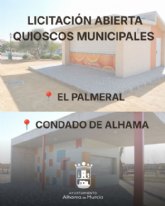 El Ayuntamiento abre el plazo para optar a la gesti�n de los quioscos de El Palmeral y Condado de Alhama