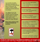 El nivel de riesgo de incendio forestal previsto para hoy es EXTREMO o MUY ALTO