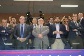 El presidente de la Comunidad asiste al partido entre el UCAM Murcia y Valencia Basket, declarado en apoyo al Corredor Mediterráneo