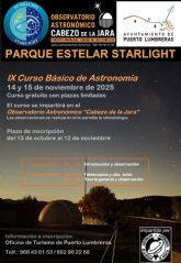 El Observatorio Astronmico Cabezo de la Jara acoger el IX 'Curso Bsico de Astronoma' los das 14 y 15 de noviembre