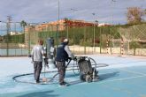 Comienzan las obras de remodelacin integral de las dos pistas multideporte del Polideportivo La Hoya