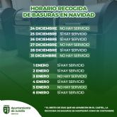 Servicios informa de los horarios especiales de Navidad para la recogida de basuras y el cementerio municipal