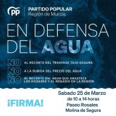 El PP de Molina de Segura sale a la calle con una carpa informativa para 'unir a la sociedad en defensa del agua y poner freno al recorte del Trasvase'