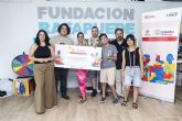 El proyecto 'VoiceMe', de la Fundaci�n RafaPuede, en San Javier, recibe el cheque de 5.000 euros del premio 'X Talento Challenge' de Fundaci�n ONCE