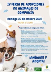 IV Feria de Adopciones de animales de compana en Alhama de Murcia