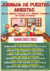 Jornadas de puertas abiertas en los colegios públicos de Alhama para el curso 2022-2023