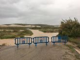 Corte de carreteras en Mazarrón con motivo de las últimas lluvias