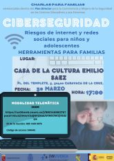 Una charla destinada a madres y padres abordará en Caravaca los riesgos internet y las redes sociales para los menores