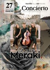El Trío MERAKI ofrece un concierto de música clásica romántica en el Teatro Villa de Molina el viernes 27 de marzo