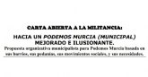 Medio centenar de militantes de Podemos en el municipio de Murcia lanzan una carta abierta