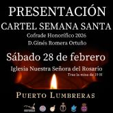 La presentación del cartel anunciador de la Semana Santa de Puerto Lumbreras 2026 tendrá lugar el próximo sábado, 28 de febrero