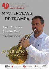 El Conservatorio de Música Maestro Jaime López de Molina de Segura organiza una master class de trompa los días 27 de febrero y 13 de marzo