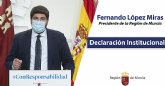 Declaracin institucional del presidente de la Regin de Murcia, Fernando Lpez Miras, tras la aprobacin del estado de alarma