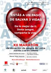 El XII Maratón de Donación de Sangre 'Ser Solidarios' será el 2 de diciembre bajo el lema 'Estás a un paso de salvar 3 vidas. Da lo mejor de ti. Dona sangre, comparte la vida'