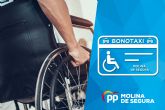 Las personas afectadas gravemente en su movilidad dispondrán de un Bonotaxi municipal gracias al PP de Molina de Segura