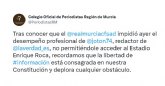 El Colegio de Periodistas condena el veto del Real Murcia al periodista de La Verdad José Otón