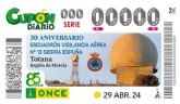 El Escuadrón de Vigilancia Aérea nº 13 de Sierra Espuña celebra su 30 aniversario en el cupón de la ONCE el 29 de abril