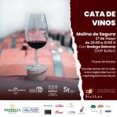 El Ayuntamiento de Molina de Segura participa en Murcia Capital Gastronómica el próximo jueves 27 de mayo, con una cata de vinos
