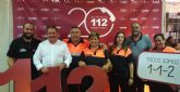 Autoridades municipales y voluntarios de Proteccin Civil en Totana participan en el acto del vigsimo aniversario del 112