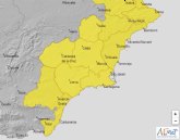 La Agencia Estatal de Meteorología extiende su aviso amarillo por lluvias para hoy lunes a toda la Región