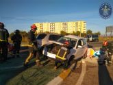 Dos heridos leves en un accidente de tráfico a la altura de la Urbanización Buenos Aires