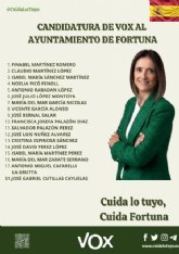 VOX presenta su candidatura y critica la incorporación del concejal tránsfuga socialista en la candidatura del PP de Fortuna