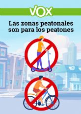 VOX exige garantizar la seguridad de los peatones cuando transiten patinetes o VMP por las aceras de Cieza