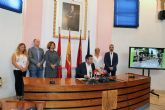 El alcalde comparece en rueda de prensa para aclarar la situacin del contrato de conserjes de colegios pblicos en Alcantarilla
