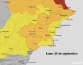 Aviso naranja por lluvias en la Regin de Murcia para maana