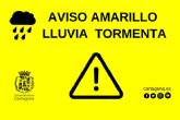 Aviso amarillo por lluvia y tormenta este lunes y martes en Cartagena