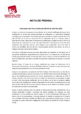 Valoraci�n del Pleno Ordinario del 26 de abril de 2022. IU-verdes Alhama de Murcia