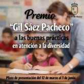 El lunes finaliza el plazo para optar al �Premio Gil S�ez Pacheco� a las buenas pr�cticas en atenci�n a la diversidad