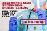 Llamamiento a la poblacin de 14 a 39 anos para cribado masivo (deteccin Covid-19)