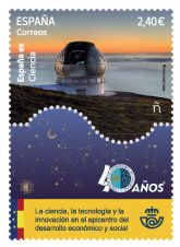 Correos presenta un sello dedicado al 40 aniversario del Instituto de Astrofsica de Canarias, en la 55 edicin de la Feria Nacional del Sello