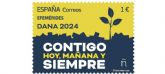 Correos pone en circulacin hoy un sello dedicado a la DANA 2024 con el lema 'Contigo hoy, manana y siempre'