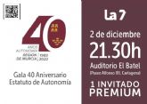 Cartagena acoge este viernes la gala del 40° aniversario del Estatuto de Autonomía