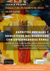 El próximo 1 de diciembre D´Genes celebrará un webinar dirigido a profesionales de la Educación y familias de ninos y jóvenes con enfermedades raras de Albacete