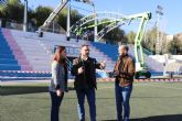 El Ayuntamiento de Lorca inicia la fase final de la construcción de la cubierta de las gradas del campo de fútbol Mundial '82 en el Complejo Deportivo 'La Torrecilla'